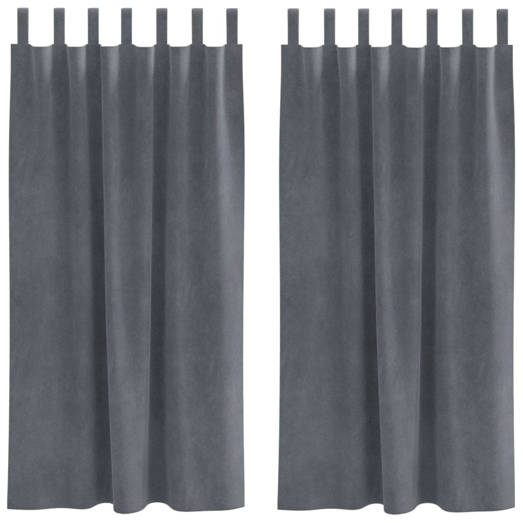 Tende oscuranti 2 pcs Grigio chiaro 140 x 175 cm Velluto 4107294