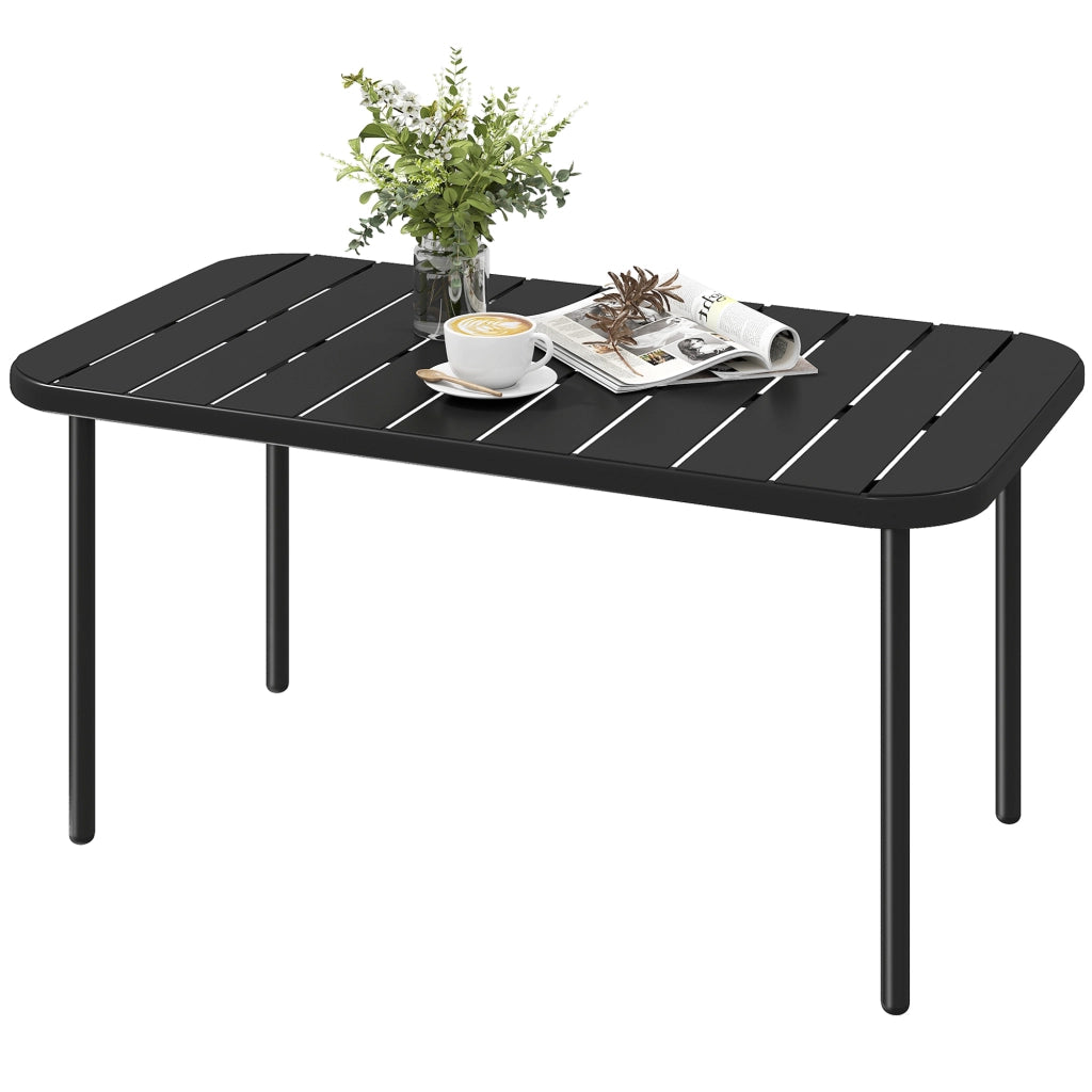 Tavolino da giardino ¨C Zephmum ¨C Nero, metallo, 90x50x43 cm