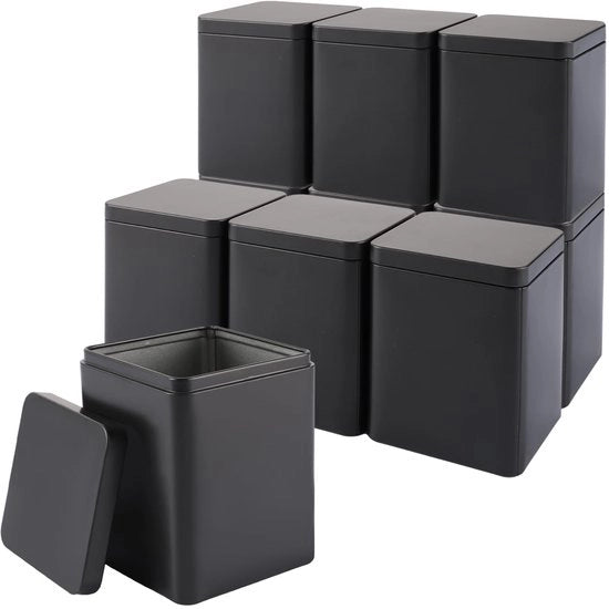 Borsa di Te per 10 Stuks - Borsa Metallica Aromatica - 90 Gram - 8 x 8 x 11 cm - Grigio Scuro - Ferro Durissimo - Borsa di Te Metallica
