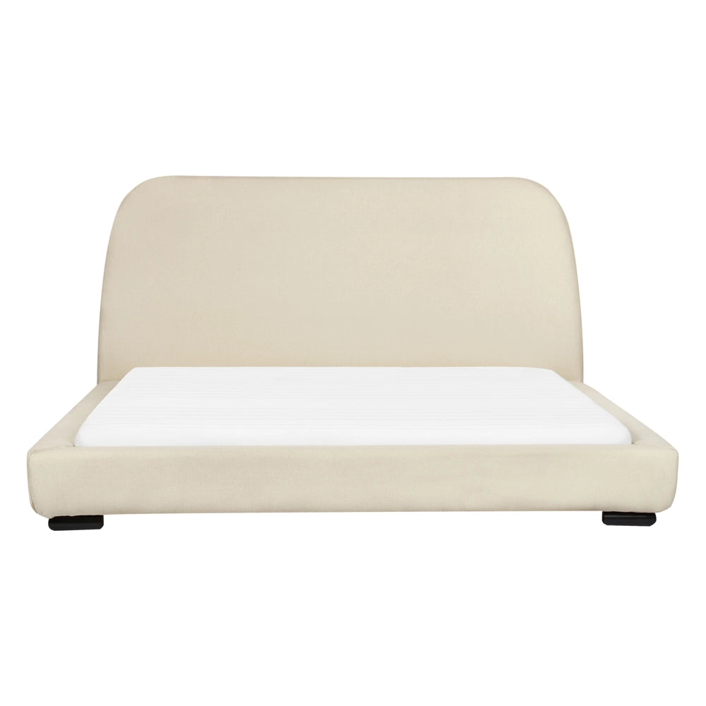Letto a doghe in tessuto poliestere beige imbottito 160 x 200 cm Design classico tradizionale