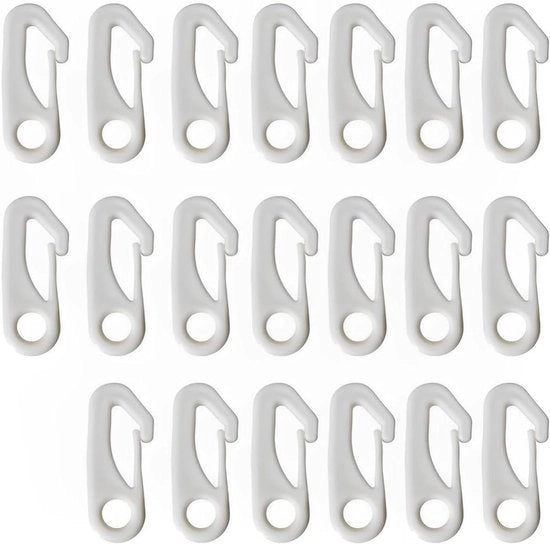 20 Pezzi di Viti Nylon per Bandiere - Chiusura a Scatto Clip Bianco per Asta Bandiera