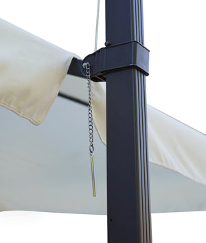 Ombrellone Decentrato da Giardino 3x2m Florida Telo in Poliestere Ecrù