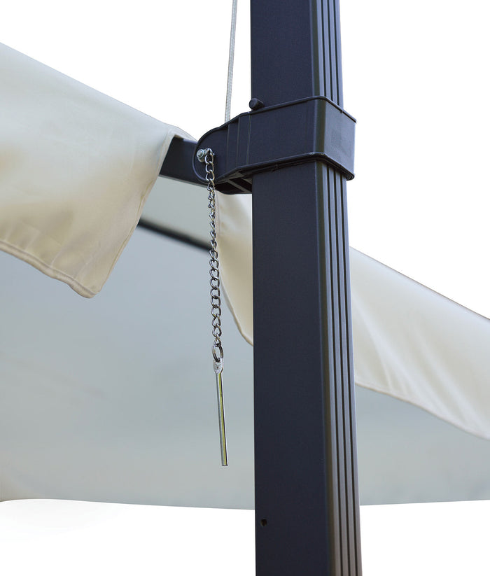 Ombrellone Decentrato da Giardino 3x2m Florida Telo in Poliestere Ecrù