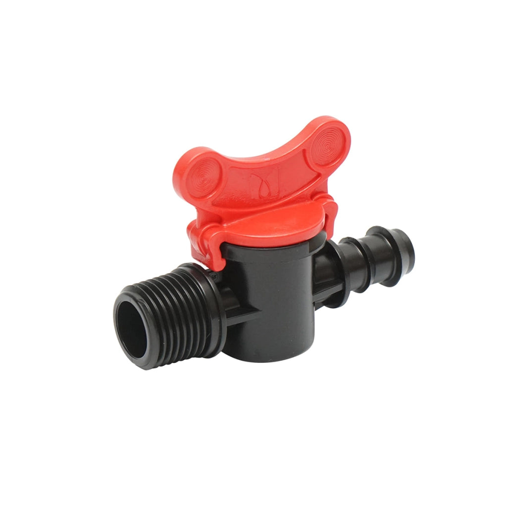 Rubinetto per tubo di gocciolamento D16mmx1/2 pollice con filettatura esterna per sistemi di irrigazione