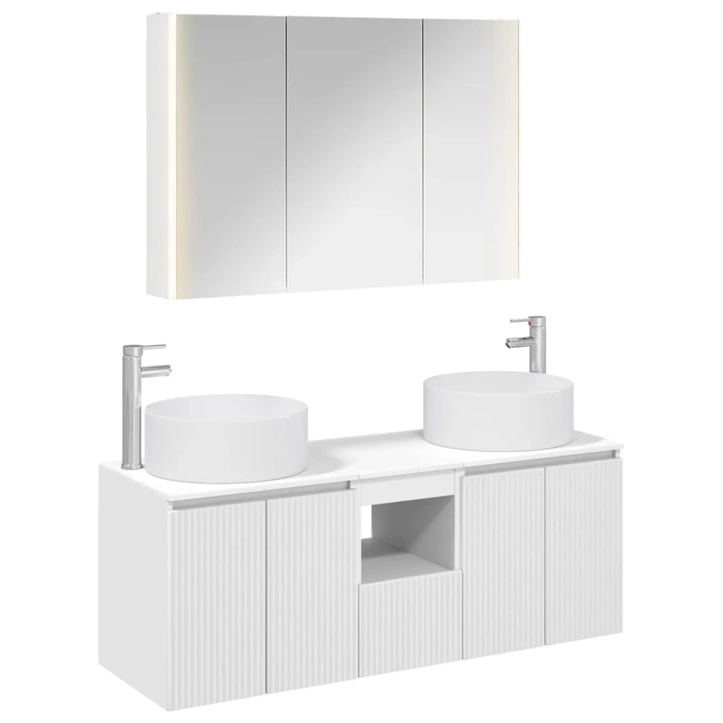 Set di Armadi da Bagno 4 pcs Bianco 103,5 x 15,5 x 70 cm 3406583