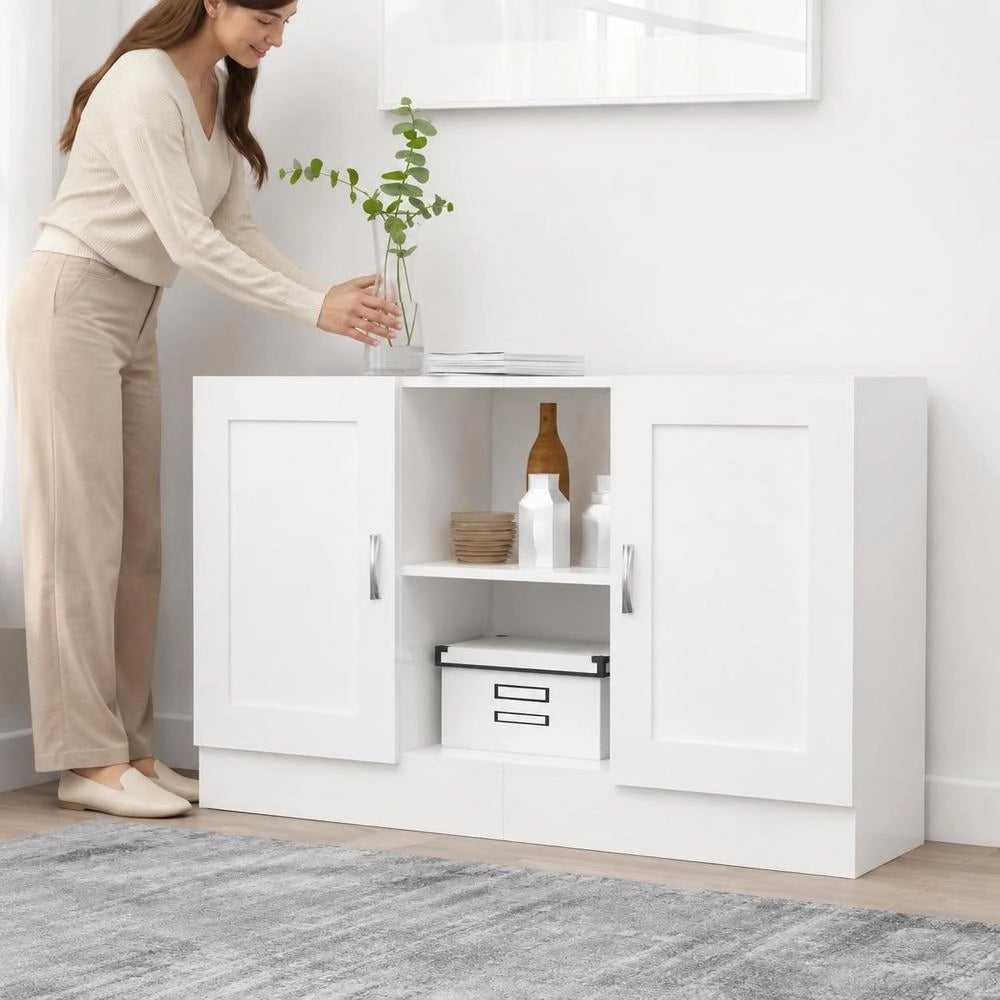 Sideboard White 120x30.5x70 Cm Wood-based Material
