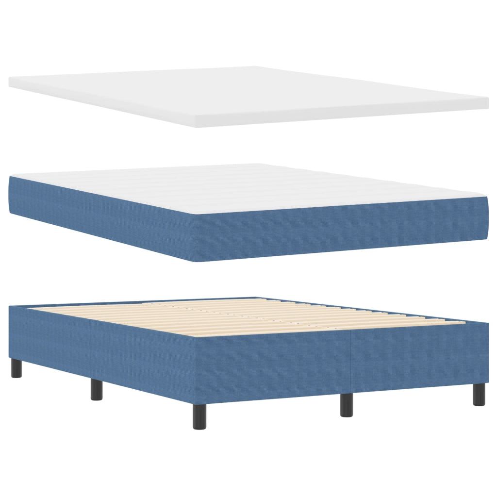Letto Box Spring con Materasso Blu 140x200 cm Tessuto Corsaro