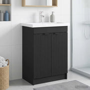 Mobiletto da bagno sotto il lavello Nero 56 x 37,5 x 81 cm
