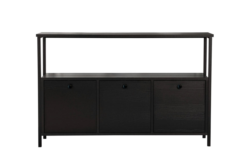 Credenza in legno "Solace" - 120 x 30 x 77 cm - Nero