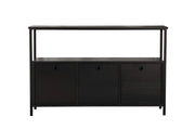Credenza in legno "Solace" - 120 x 30 x 77 cm - Nero