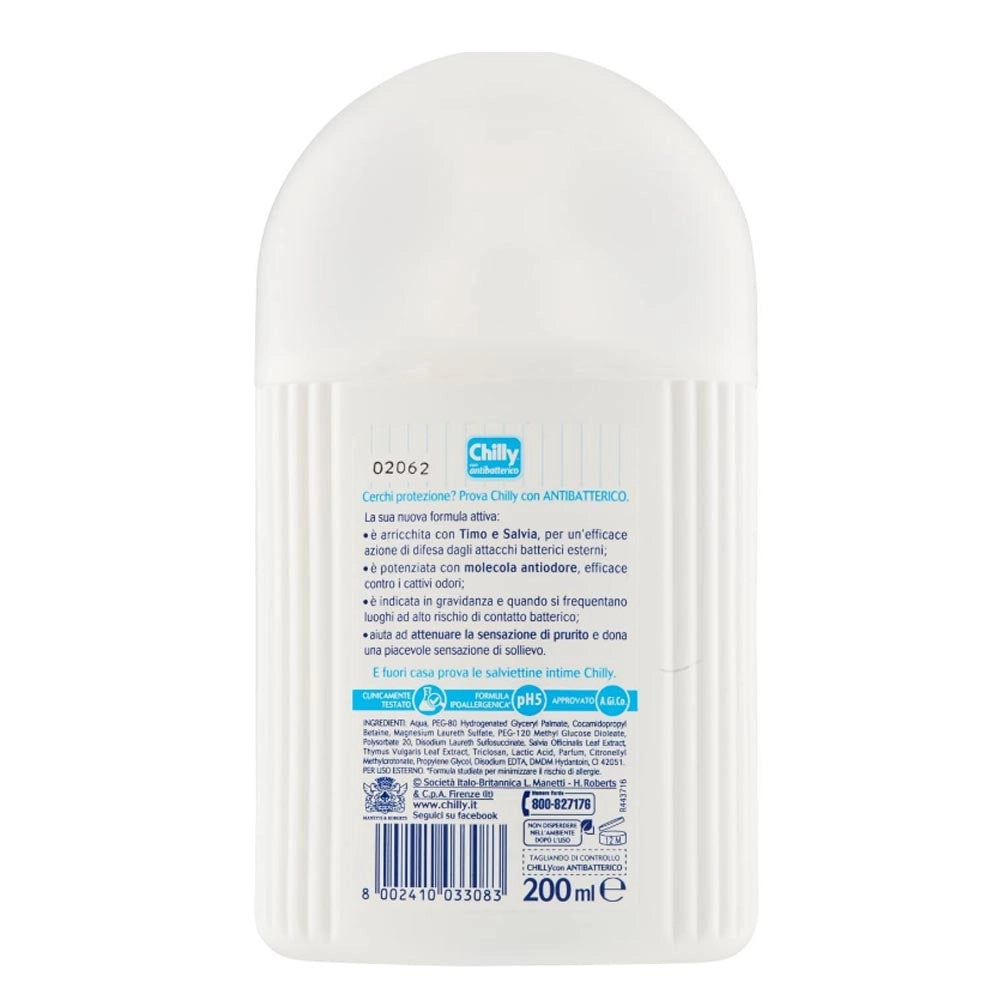 Chilly detergente intimo con antibatterico 12 flaconi da 200 ml ciascuno