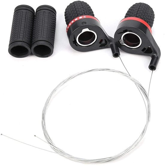 ONF3 - Cambio Velocità per Bicicletta - Cambio Marce per Bicicletta - Regolazione Affidabile - Rosso + Nero - Accessori per Bicicletta - Ideale per Lunghe Distanze - Garanzia 5 Anni