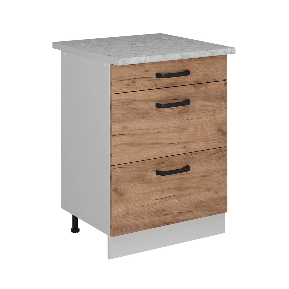 Vicco Mobiletto base per cucina Quercia dorata 60 cm PL Marmo