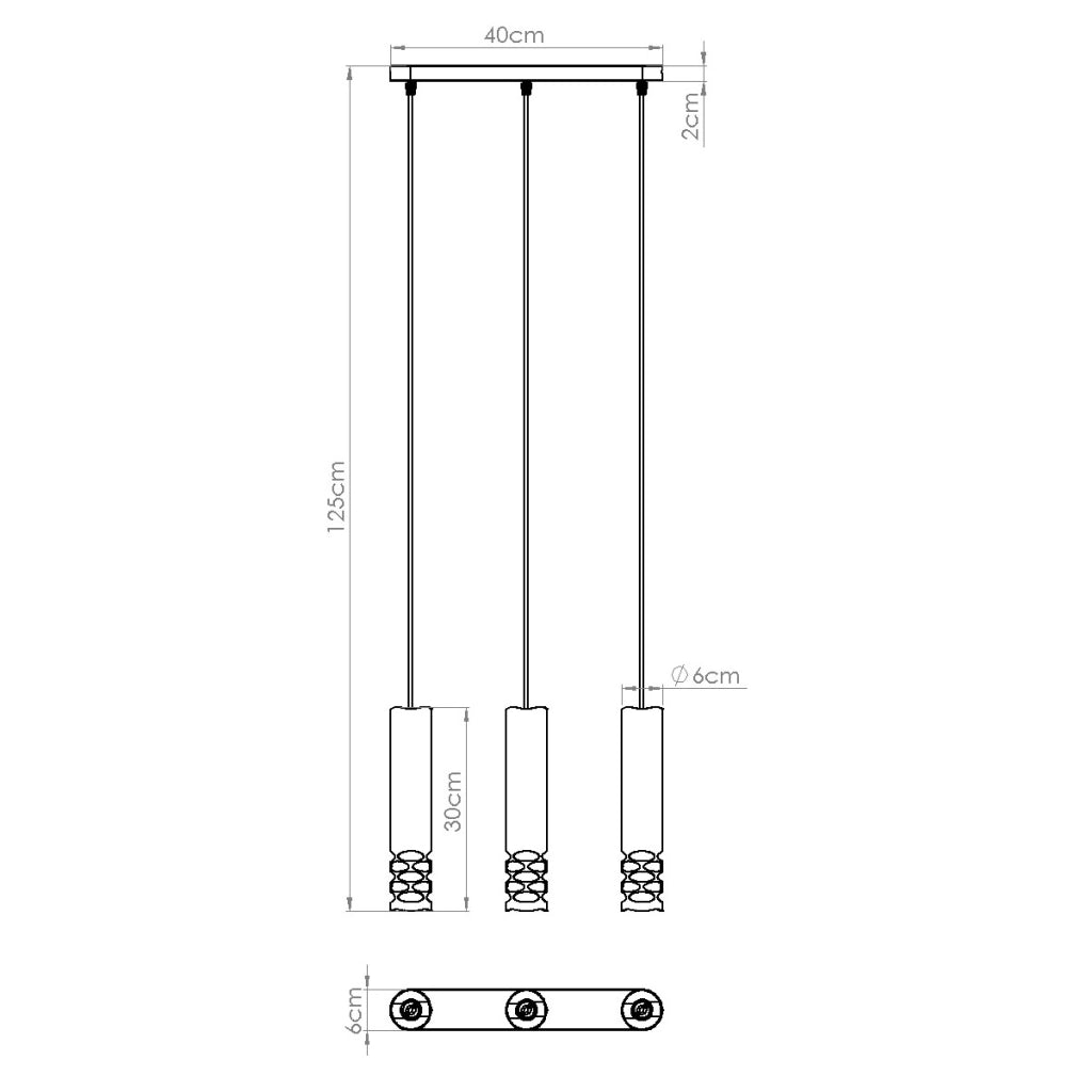 Lampada a sospensione LIRO 3L bianco