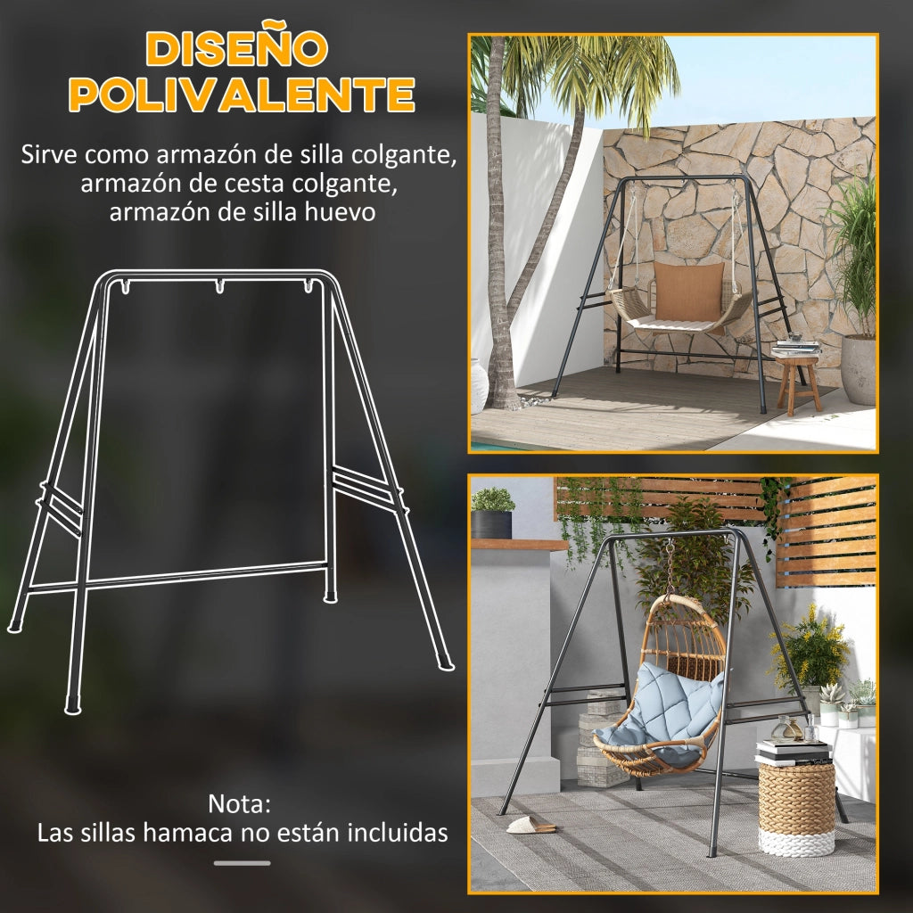 Sedia a dondolo sospesa ¨C zephmum ¨C nero, acciaio, 150 kg