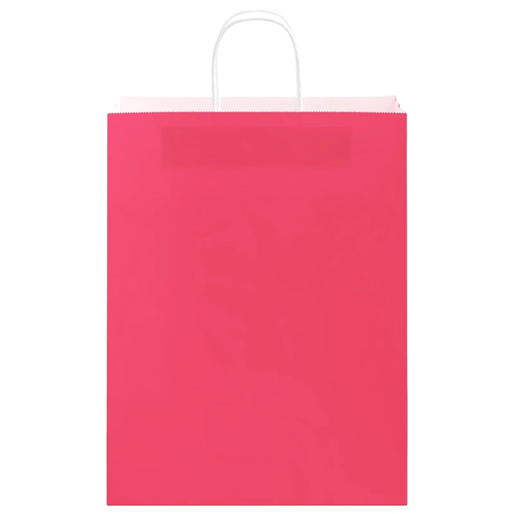 Sacchetti di Carta 50 pz con Manici Rosa 32x12x42 cm
