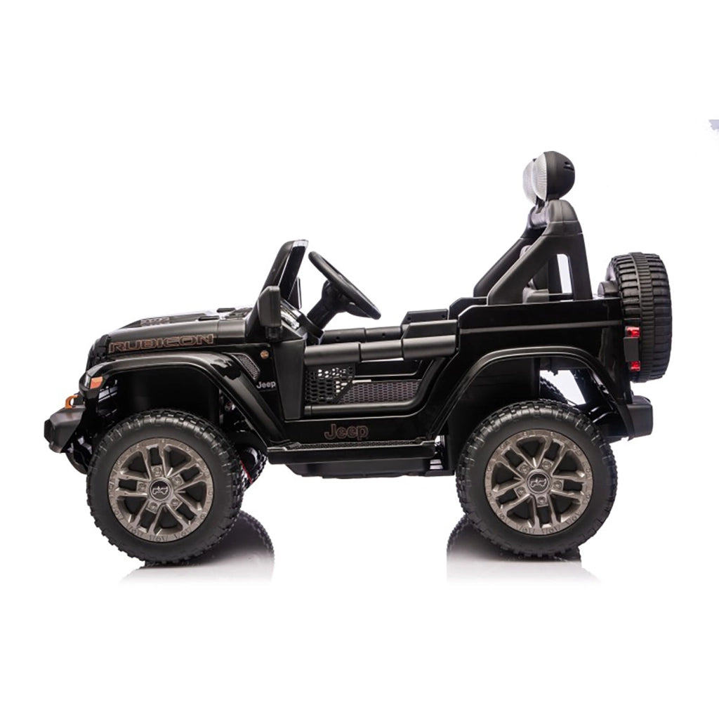 Macchina Elettrica per Bambini Jeep Wrangler Rubicon 12V con Telecomando Nero