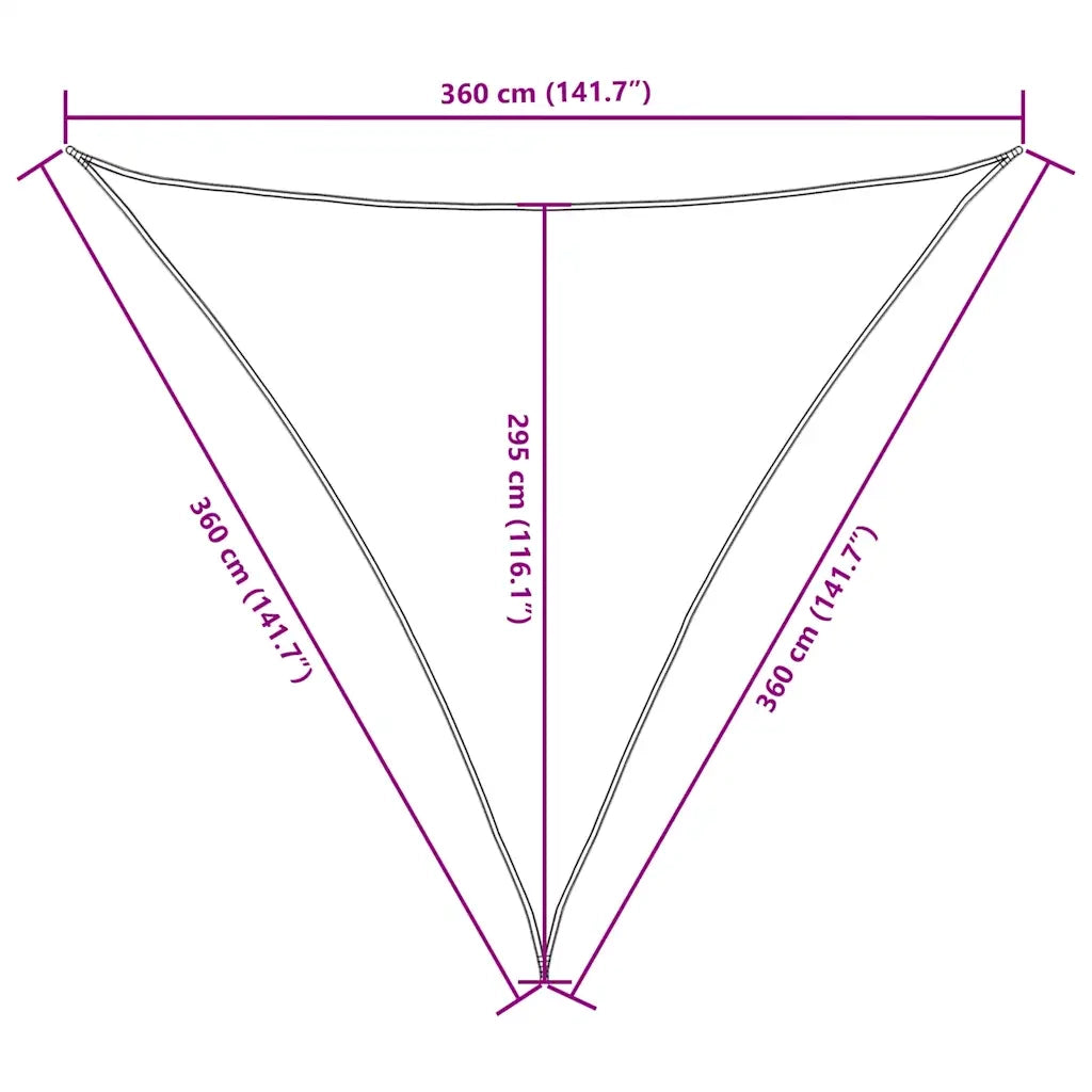 Parasole a Vela Oxford Triangolare 3,6x3,6x3,6 m Grigio Talpa 135446