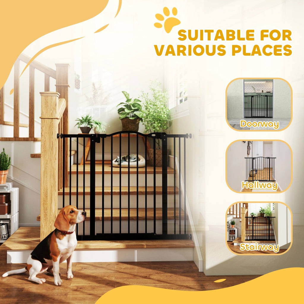 Cancelletto per Cani Estensibile ¨C Zephmum ¨C Metallo e Plastica Nero 74-100x78 cm