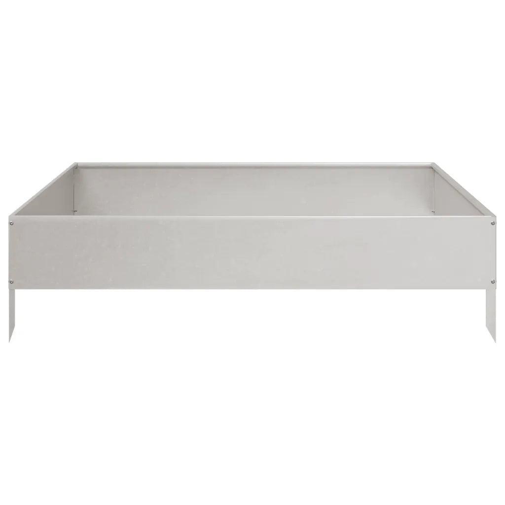 Fioriera Rialzata da Giardino 100x100x26 cm in Acciaio Inox