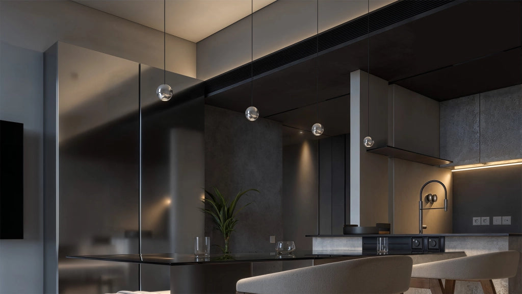 Lampada a sospensione LED Bora Surface 8,5W 36º 3000K colore argento: illuminazione d'accento professionale per interni moderni ed eleganti
