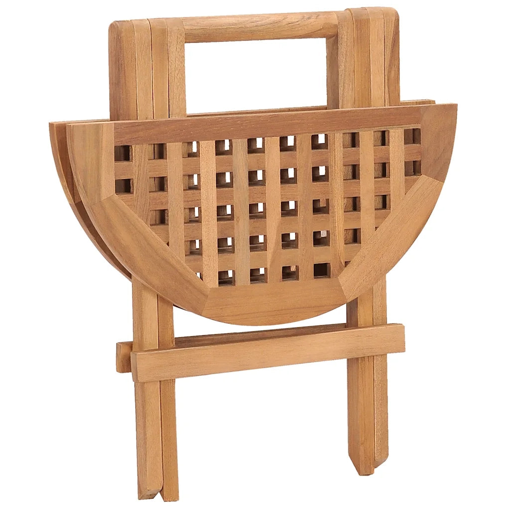 Set da Pranzo Giardino Pieghevole 3 pz Cuscino Massello di Teak cod mxl 40535