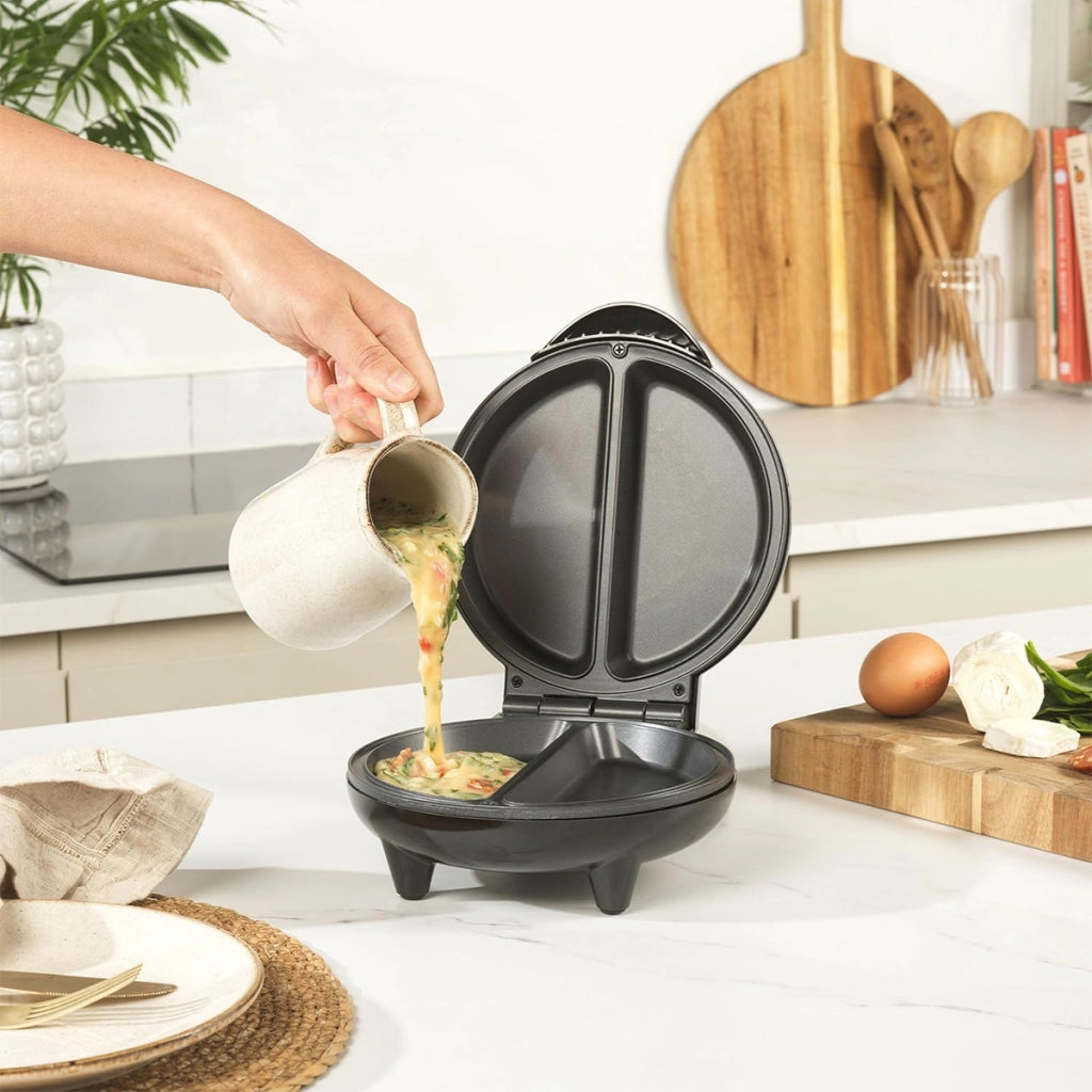 Apparecchio per Omelette Doppia Zona 750 W con Rivestimento Antiaderente Nero MELISSA