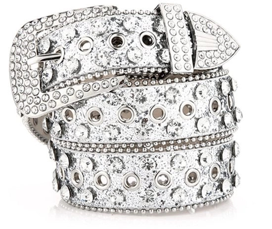 Cinturini con pietre strass per donna in PU e pelle, cinture a strisce per bambine e ragazze