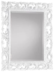 Specchiera barocca intagliata bianco lucida  l.74 p.3 h.94