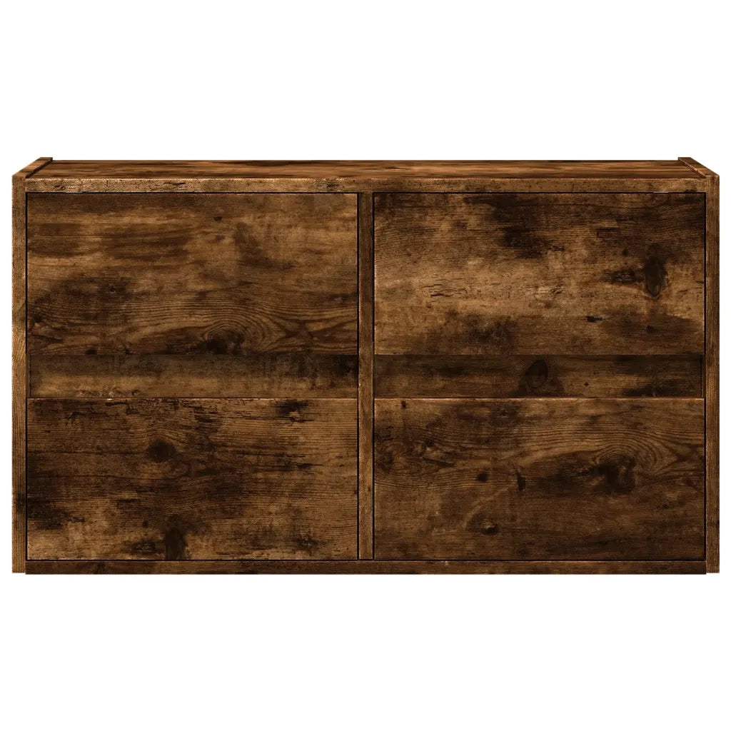 Mobile TV a Parete con Luci LED Rovere Fumo 80x31x45 cm