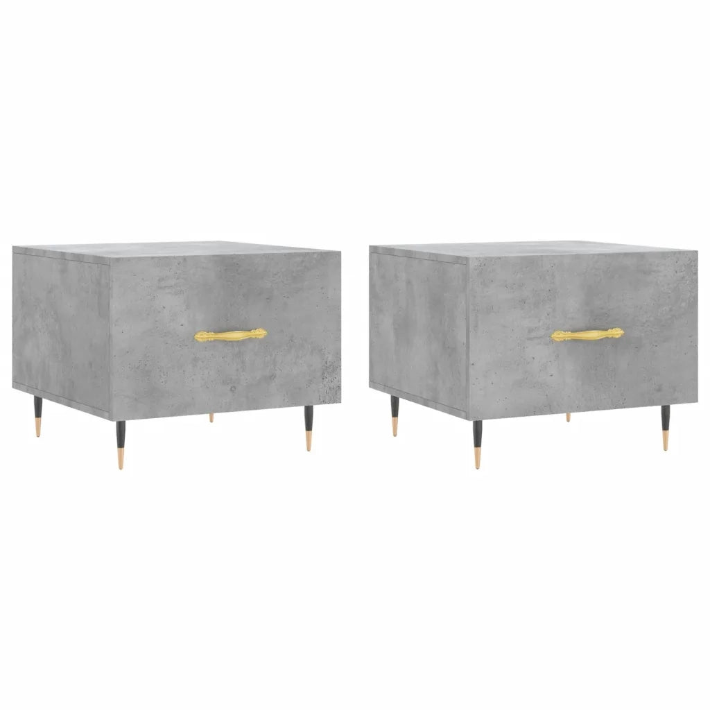 2 pz Tavolini salotto | Tavolino da caff¨¨ | Tavolino da Soggiorno Grigio Cemento 50x50x40 Legno Multistrato