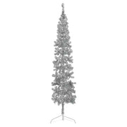 Albero Natale Artificiale Sottile a MetÃ  Supporto Argento 210cm