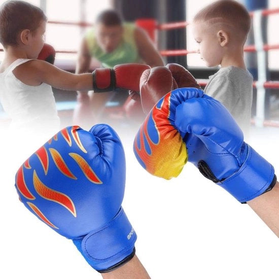 Manopole per bambini con chiusura adattabile con cinturini - Materiale PU resistente - Progettate ergonomicamente - Ideali per Muay Thai/Kickboksen - Protezione per il polso - Manopole da combattimento