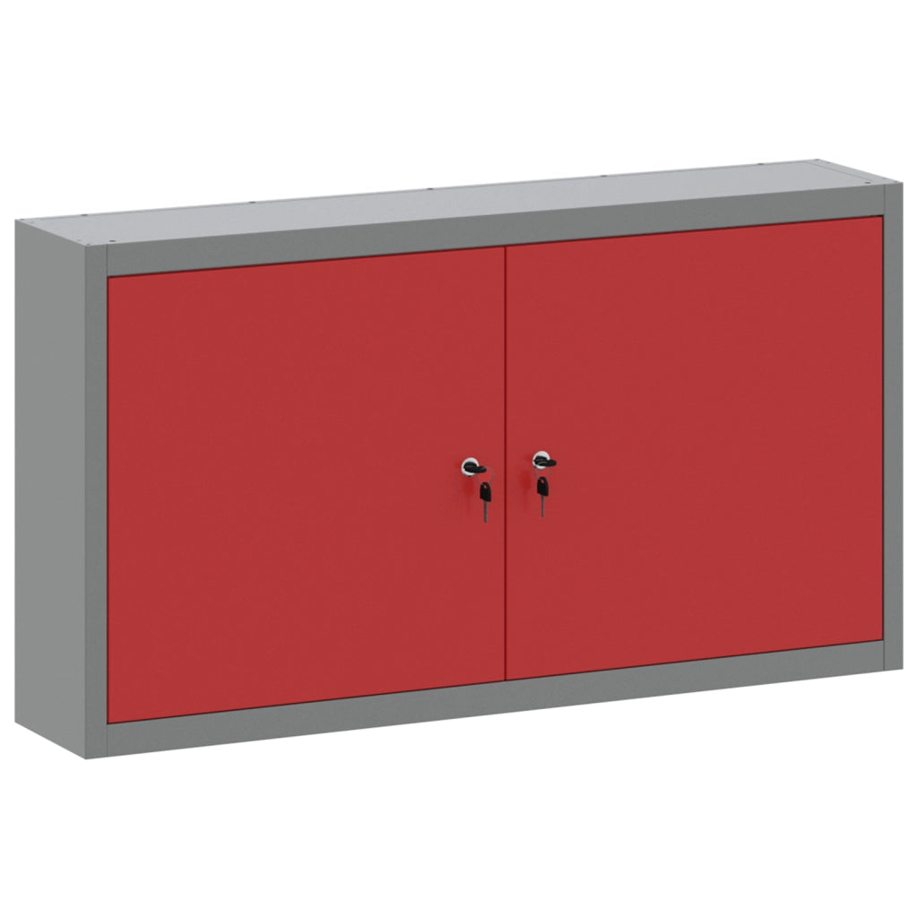 Armadio per attrezzi a muro  Rosso 100x20x55 cm Acciaio