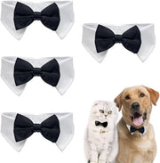 Quattro collari da smoking per cani e gatti - collari da cerimonia formali per animali domestici - collari da smoking adattabili per cani e gatti per bambini e occasioni speciali