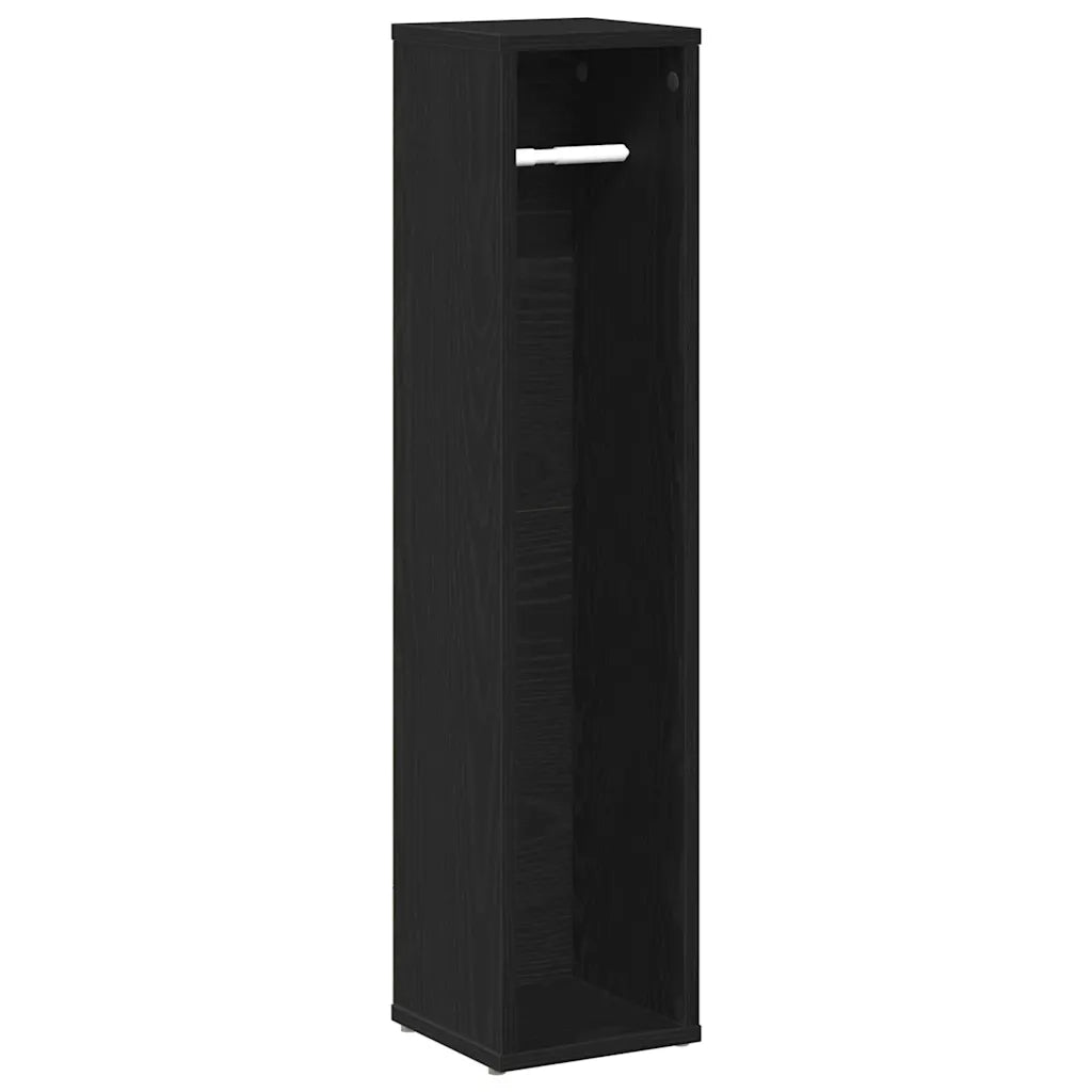 Mobile da Bagno con Portarotolo Nero 20,5x20x90 cm