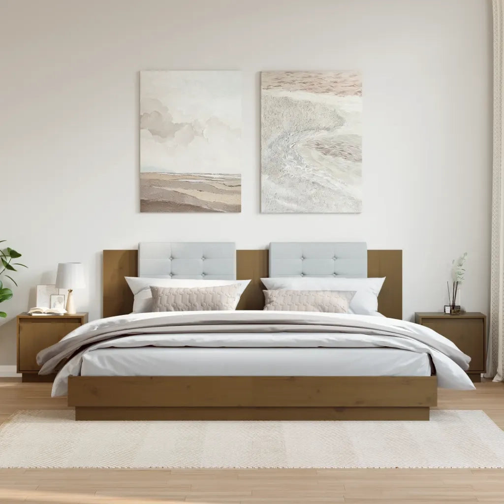 Comodini 2 pz-Set di 2 Tavolino da notte Ambra 40x30x40 cm in Legno Massello di Pino 337843