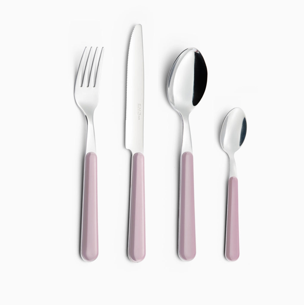 Servizio Set di Posate 24 pezzi in Acciaio Inox Eme Brio Rosa 14