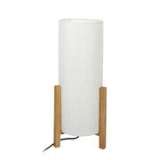 Lampada da tavolo scandinava legno chiaro lino E27 Italux