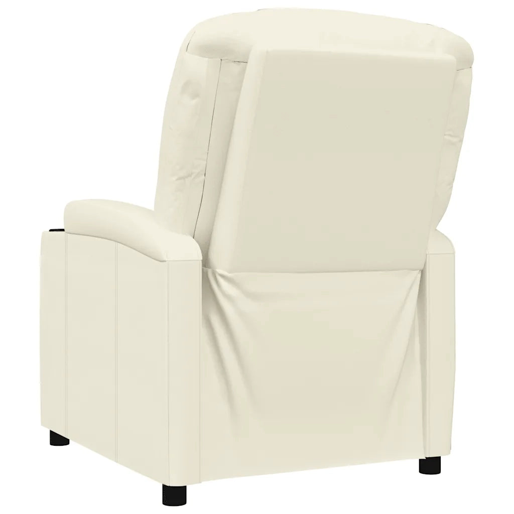 Poltrona Reclinabile Bianco Crema in Similpelle