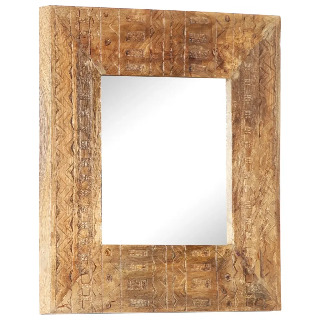 Specchio Intagliato a Mano 50x50x11 cm cm in Massello di Mango cod mxl 54691