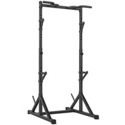 Stazione Multifunzione Squat Rack e Bilanciere 112x100x217 cm con Altezza Regolabile in Acciaio Nero