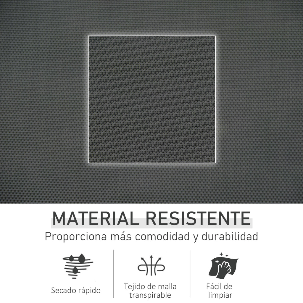 Poltrona dondolo per esterno con braccioli e schienale imbottito, 150x62x88 cm, nero ¨C zephmum ¨C poltrona da giardino reclinabile