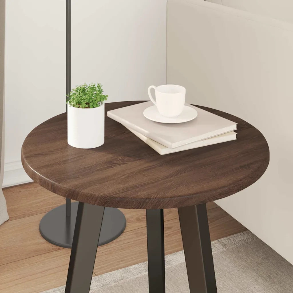 Piano del tavolo Rovere marrone Ø 40 x 1,5 cm Legno multistrato 880388