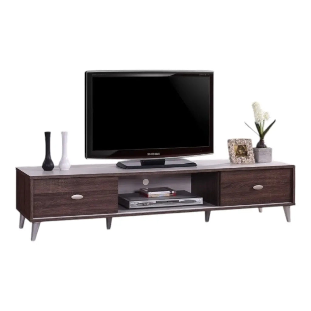 Mobile TV ANKARA – 150 cm – 2 porte scorrevoli – Noce & Bianco – Design moderno