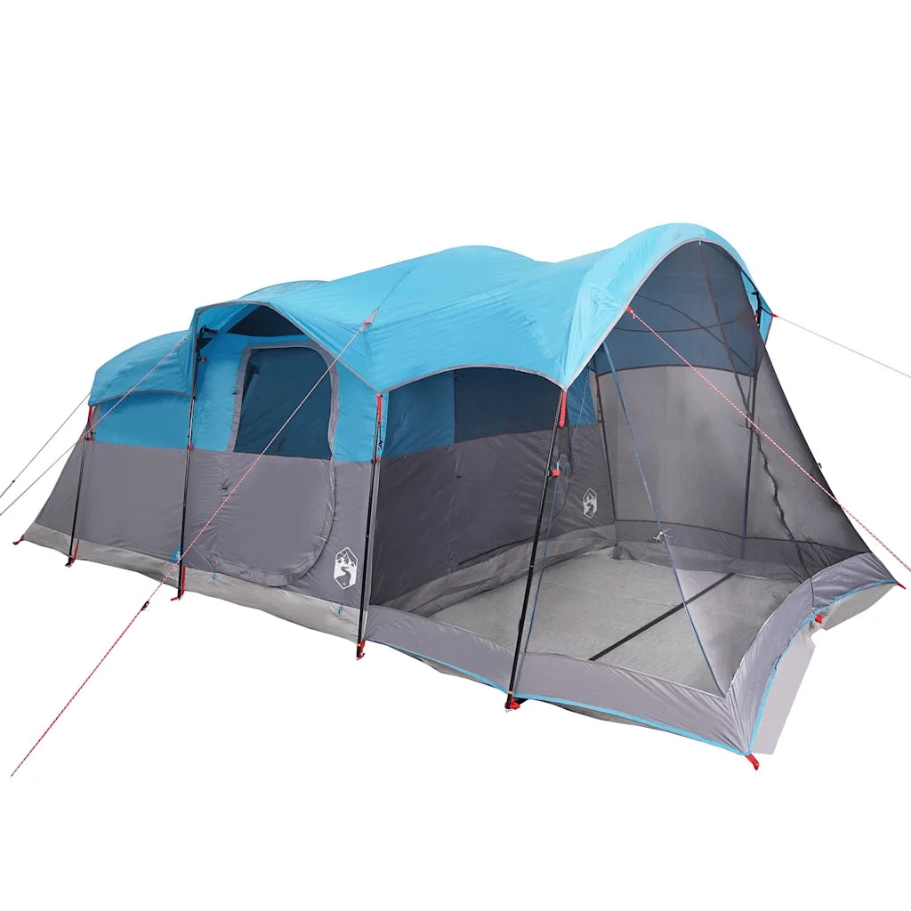 Tenda Familiare a Tunnel per 8 Persone Blu Impermeabile 94786