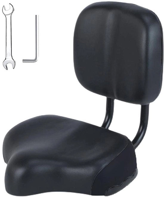 Sella per bicicletta - Comfortevole - Grande formato - Regolabile - Ampio - Adatto per ciclisti - Nero/rosso/azzurro