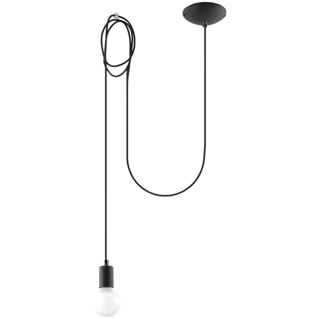 Lampada sospensione NIKOLO 1 luce nera E27 Pure Lume