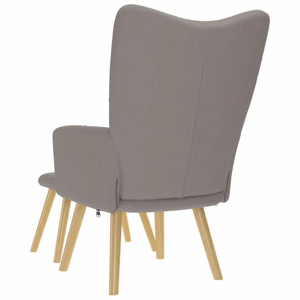 Divano Sedia-Poltrona Relax con Poggiapiedi Tortora in Tessuto 470601