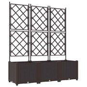 Set di 3 fioriere da giardino moderne per esterni 120 x 40 x 143 cm acciaio marrone 02_0058515